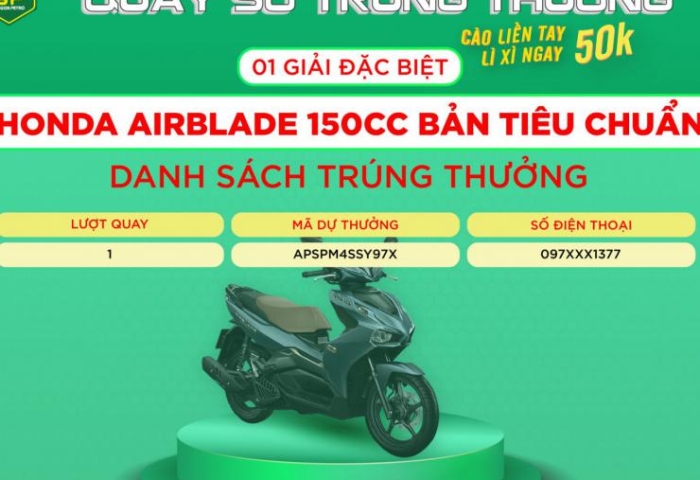 CÔNG BỐ KẾT QUẢ CHƯƠNG TRÌNH QUAY SỐ TRÚNG THƯỞNG “CÀO LIỀN TAY, LÌ XÌ NGAY”