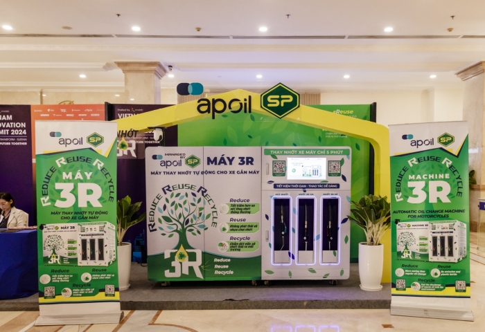 AP SAIGON PETRO HỌP BÁO RA MẮT MÁY THAY NHỚT TỰ ĐỘNG 3R DÀNH CHO XE GẮN MÁY