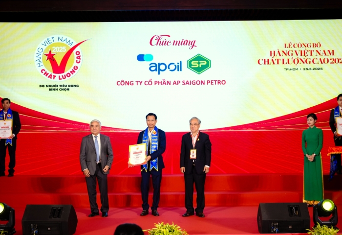 AP SAIGON PETRO VINH DỰ NHẬN CHỨNG NHẬN HÀNG VIỆT NAM CHẤT LƯỢNG CAO 2025