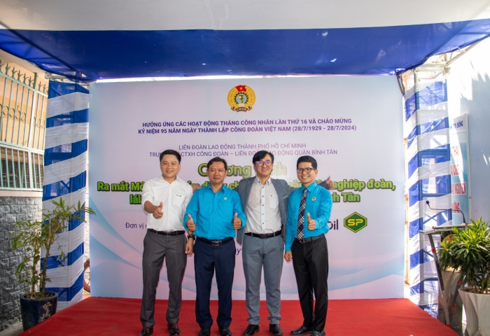 CHƯƠNG TRÌNH RA MẮT MÔ HÌNH “ĐIỂM DỪNG CHÂN” CHO ĐOÀN VIÊN NGHIỆP ĐOÀN XE ÔM TRUYỀN THỐNG VÀ CÔNG NGHỆ TẠI KHU VỰC BÌNH TÂN, TPHCM.